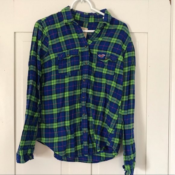 Hollister Tops - Blue & Green Flannel